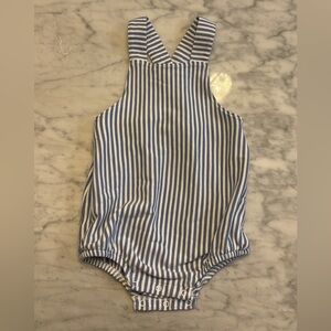 TBBC Striped Blue and White sunsuit bubble romper